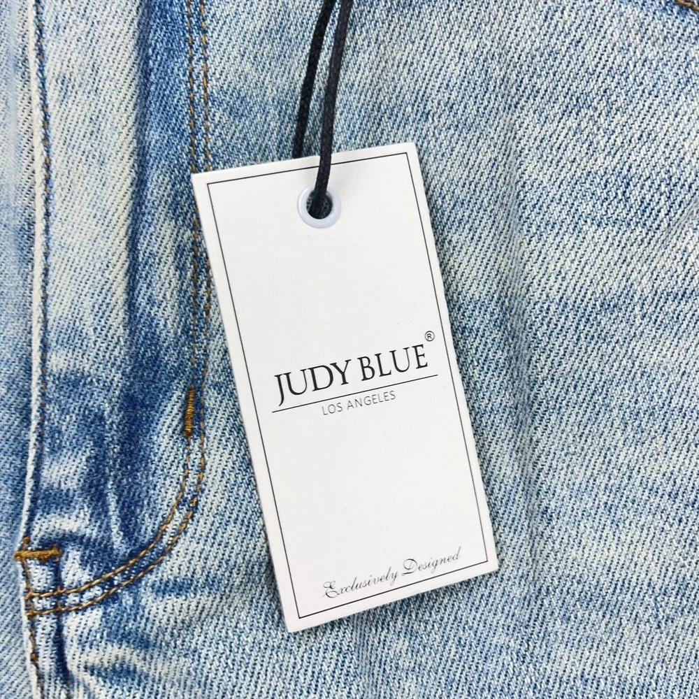 Judy Blue Jeans Women 16W Straight Leg High Waist Light Wash Distressed  Holes - Picture 6 of 16